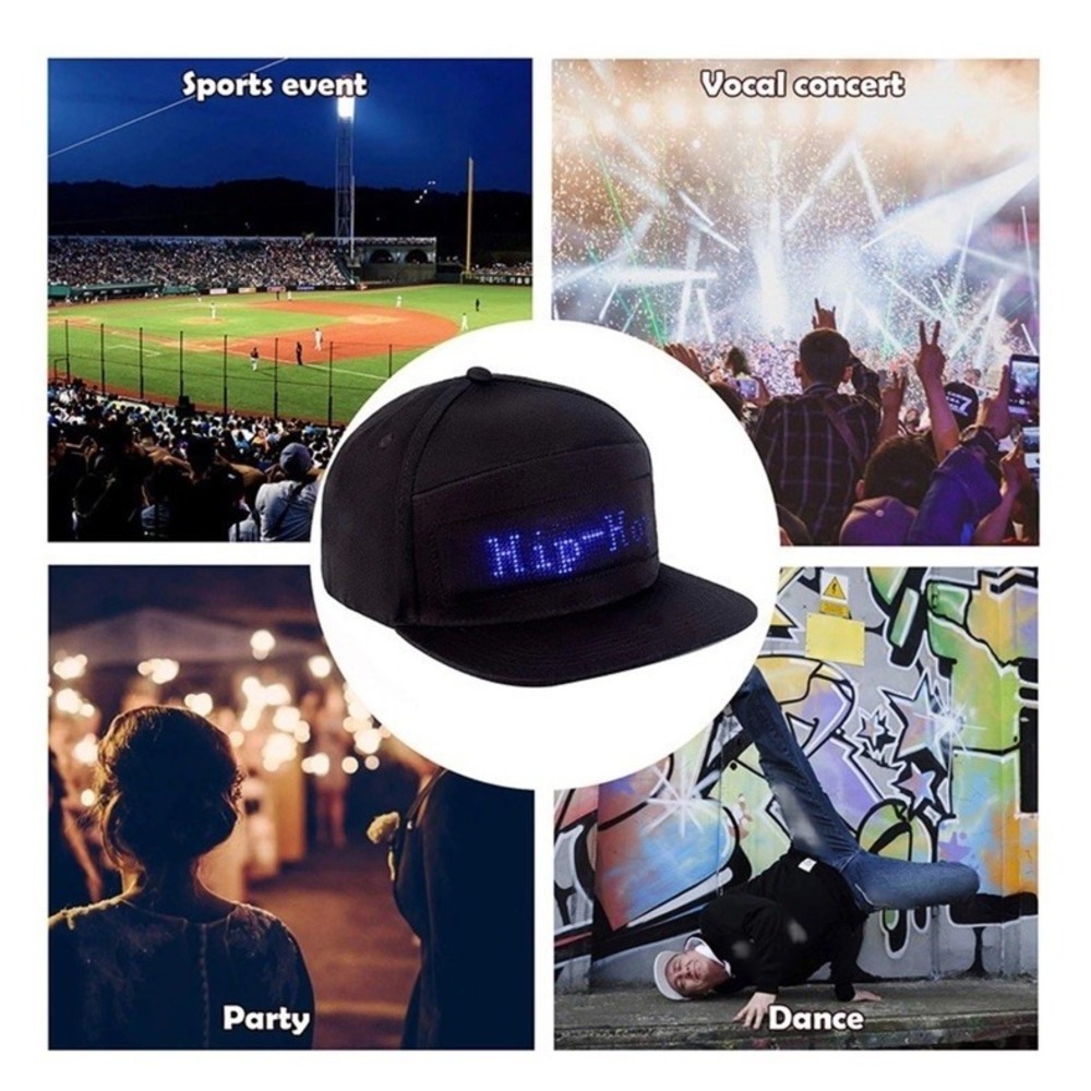 Programmable LED Hat Baseball Cap Bluetooth APP Control Colorful LED Cap Party - Picture 8 of 9